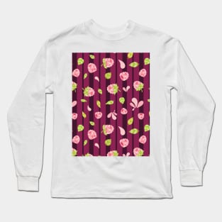 Raspberry Boom Seamless Surface Pattern Design Long Sleeve T-Shirt